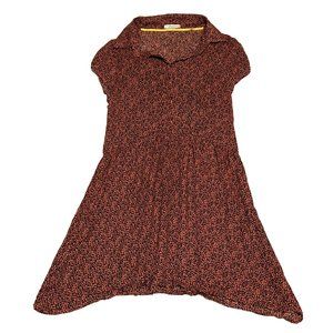 Free People Freebird Cheetah Print Collared Henley Mini Dress Womens sz S